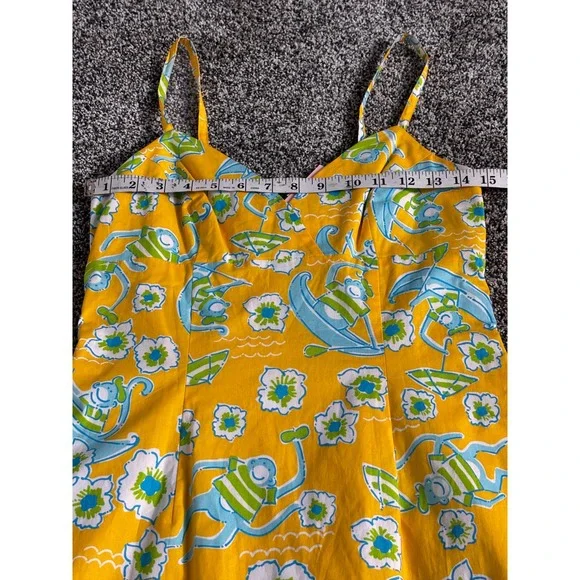 Lilly Pulitzer Sleeveless Mini‎ Dress V-Neck Monkey Print Yellow Size 4 NWT - Picture 8 of 12